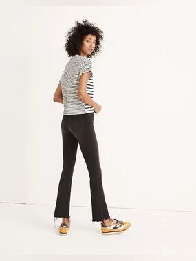 Madewell Cali Demi-Boot Jeans in Berkeley Black Chewed-Hem Edition Size 28 New